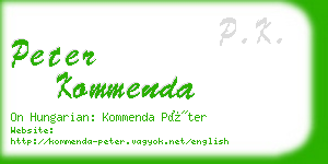 peter kommenda business card